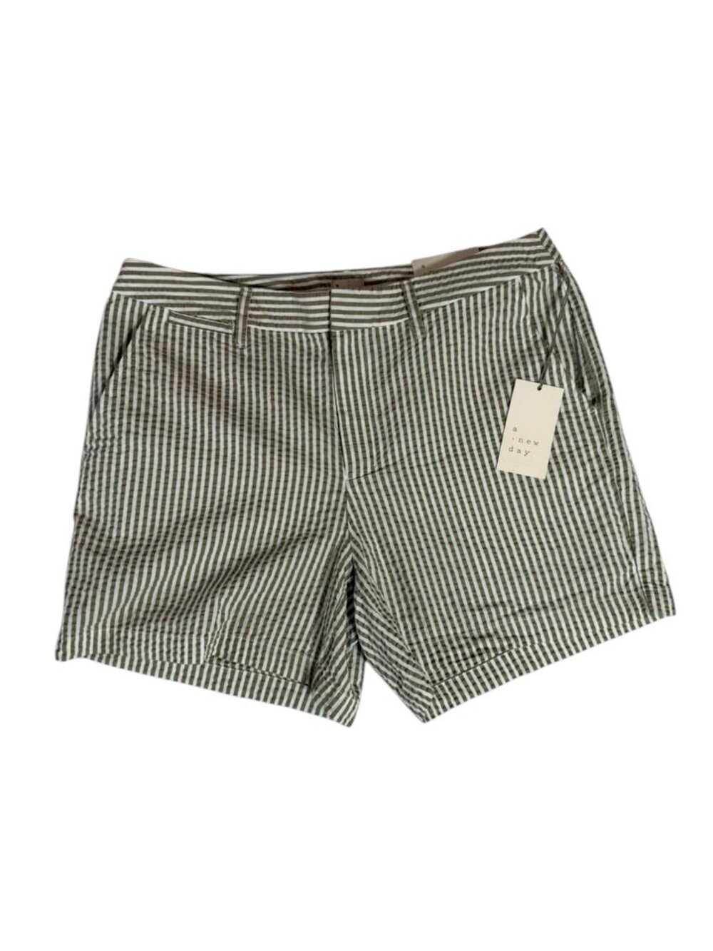 A New Day Women's Gingham Shorts Size 8 NWT 100% Cotton High Rise Casual